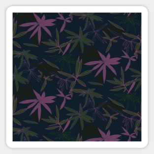 Dark Colored Leaves Pattern Sticker